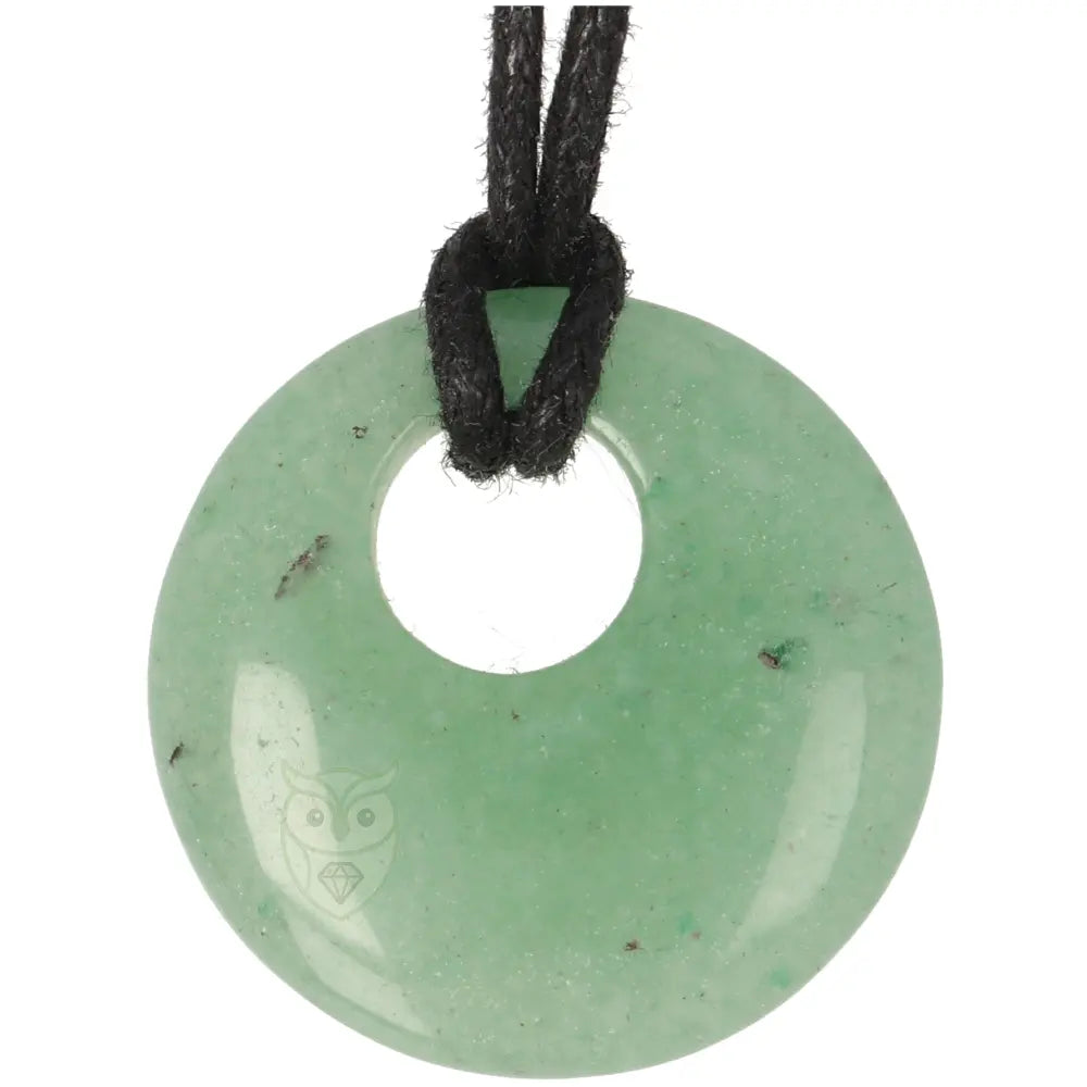 Groene aventurijn circle donut hanger nr. 12 - 9 gram | Edelsteen sieraad