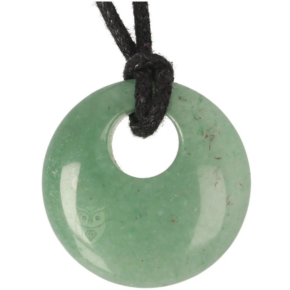 Groene aventurijn circle donut hanger nr. 16 - 10 gram | Edelsteen sieraad