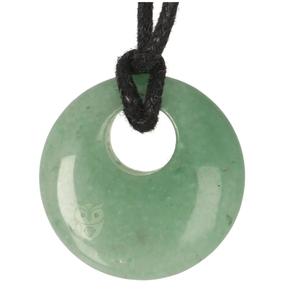 Groene aventurijn circle donut hanger nr. 16 - 10 gram | Edelsteen sieraad