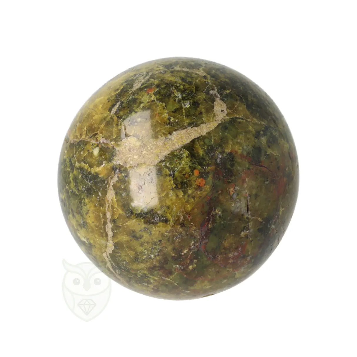 Groene opaal bol nr. 18 - 310 gram - Ø 6.38 cm | Edelsteen bol