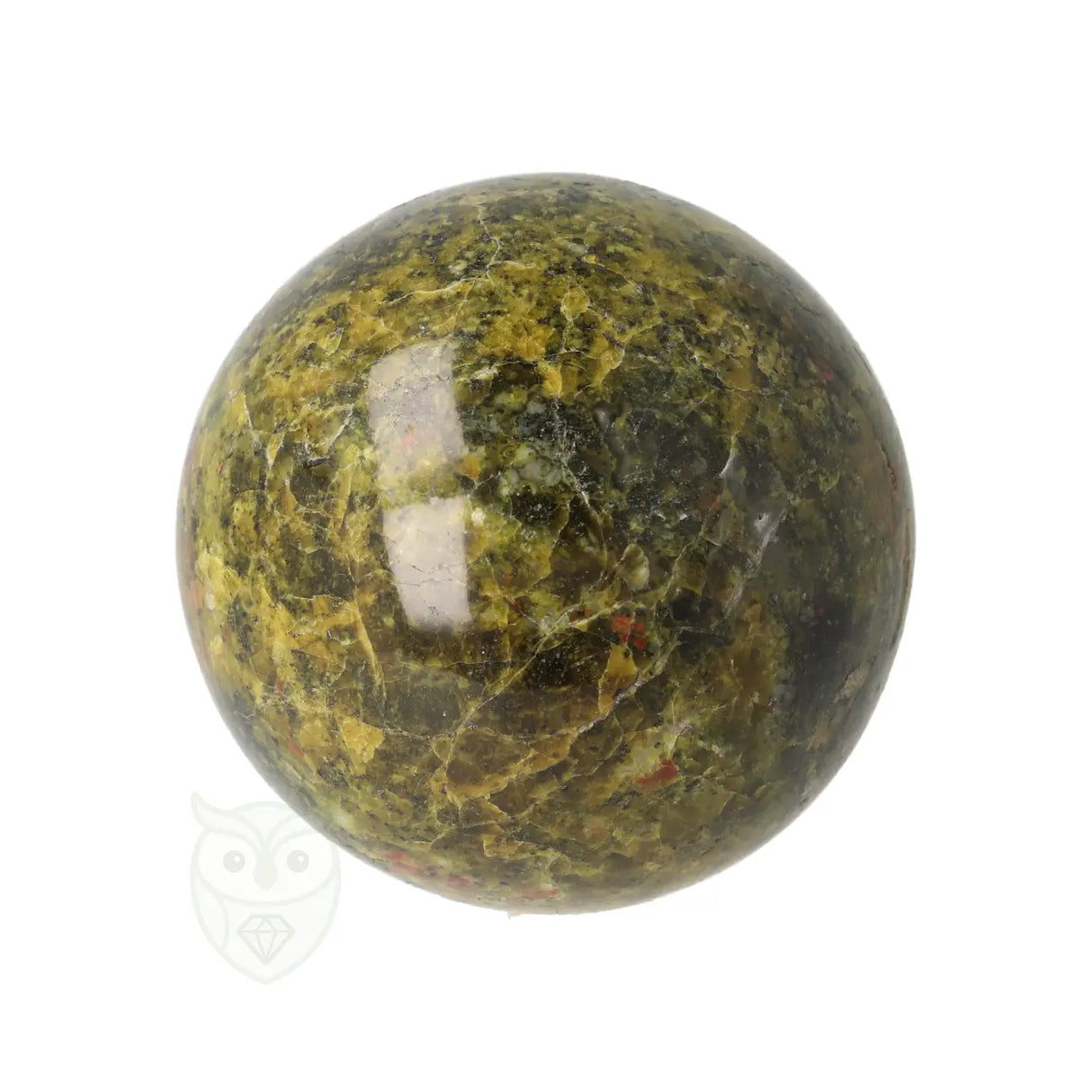 Groene opaal bol nr. 18 - 310 gram - Ø 6.38 cm | Edelsteen bol