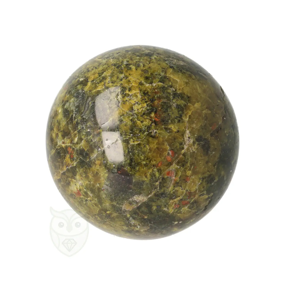 Groene opaal bol nr. 18 - 310 gram - Ø 6.38 cm | Edelsteen bol