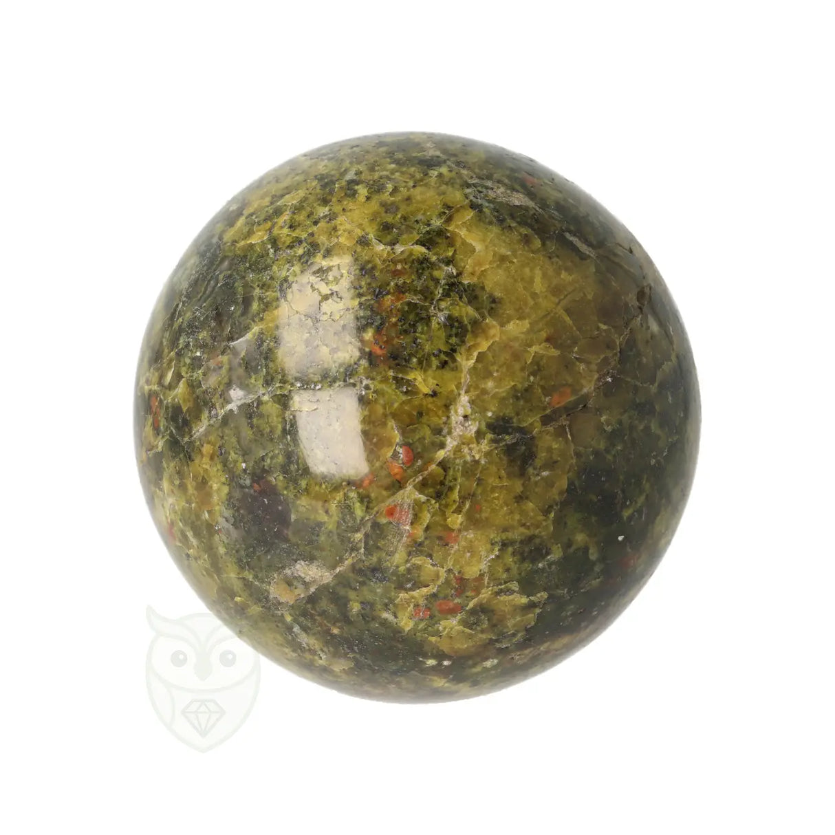 Groene opaal bol nr. 18 - 310 gram - Ø 6.38 cm | Edelsteen bol