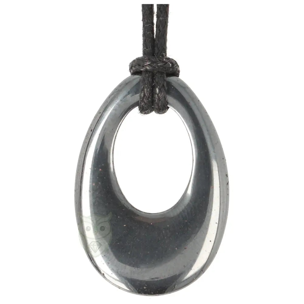 Hematiet -  ovale donut hanger | Edelsteen sieraad