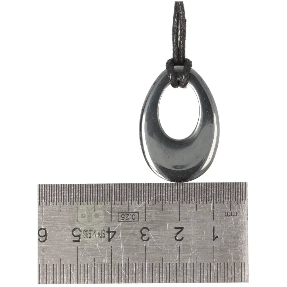 Hematiet -  ovale donut hanger | Edelsteen sieraad