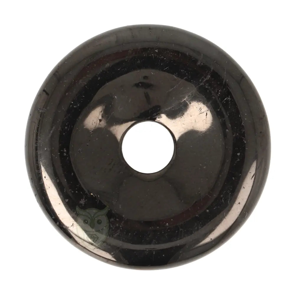 Jet ( Git - Gagaat ) donut (Pi-Stone) Nr 18 - Ø4 cm | Edelsteen sieraad