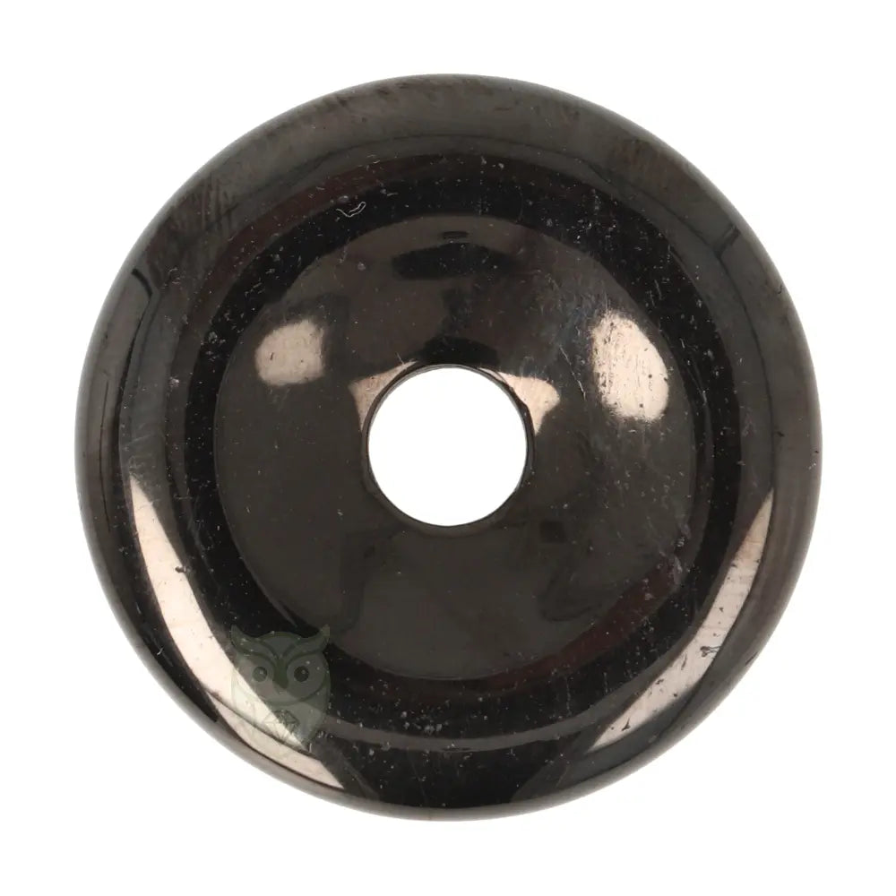 Jet ( Git - Gagaat ) donut (Pi-Stone) Nr 18 - Ø4 cm | Edelsteen sieraad