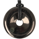 Jet ( Git - Gagaat ) donut (Pi-Stone) Nr 18 - Ø4 cm | Edelsteen sieraad
