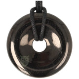 Jet ( Git - Gagaat ) donut (Pi-Stone) Nr 18 - Ø4 cm | Edelsteen sieraad