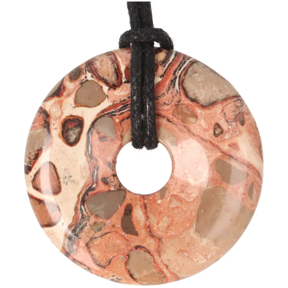 Kalkooliet - Leopardiet  Donut Nr 12 - Ø 4 cm | Edelsteen sieraad