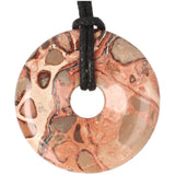 Kalkooliet - Leopardiet  Donut Nr 12 - Ø 4 cm | Edelsteen sieraad