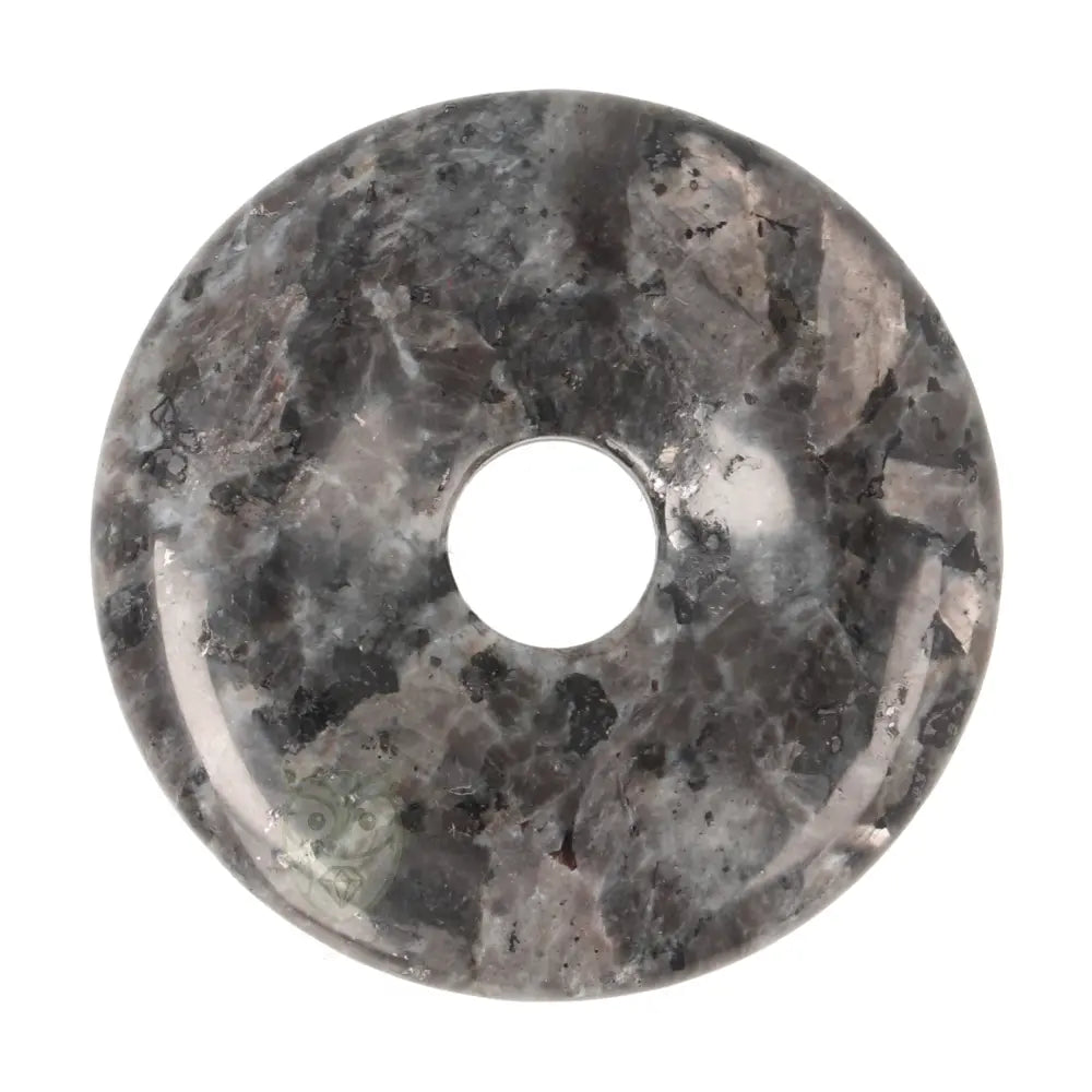 Larvikiet (Noorse Maansteen) donut hanger nr. 15 - Ø 4 cm | Edelsteen sieraad