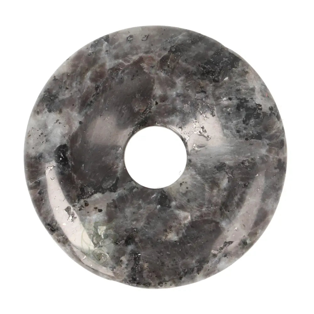 Larvikiet (Noorse Maansteen) donut hanger nr. 17 - Ø 4 cm | Edelsteen sieraad