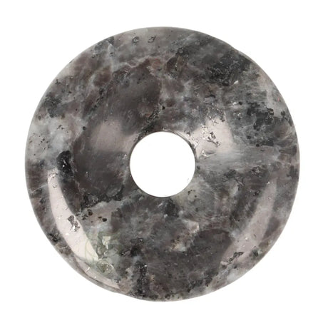 Larvikiet (Noorse Maansteen) donut hanger nr. 17 - Ø 4 cm | Edelsteen sieraad
