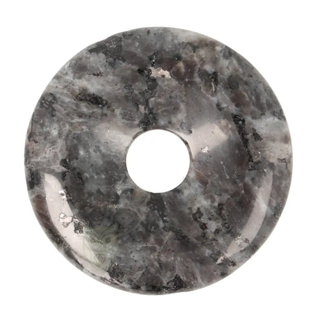Larvikiet (Noorse Maansteen) donut hanger nr. 17 - Ø 4 cm | Edelsteen sieraad