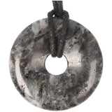 Larvikiet (Noorse Maansteen) donut hanger nr. 17 - Ø 4 cm | Edelsteen sieraad