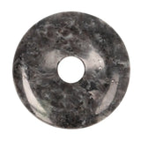 Larvikiet (Noorse Maansteen) donut hanger nr. 22 - Ø 4 cm | Edelsteen sieraad