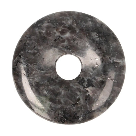 Larvikiet (Noorse Maansteen) donut hanger nr. 22 - Ø 4 cm | Edelsteen sieraad