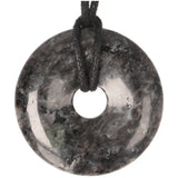 Larvikiet (Noorse Maansteen) donut hanger nr. 22 - Ø 4 cm | Edelsteen sieraad