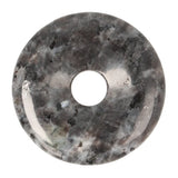 Larvikiet (Noorse Maansteen) donut hanger nr. 23 - Ø 4 cm | Edelsteen sieraad