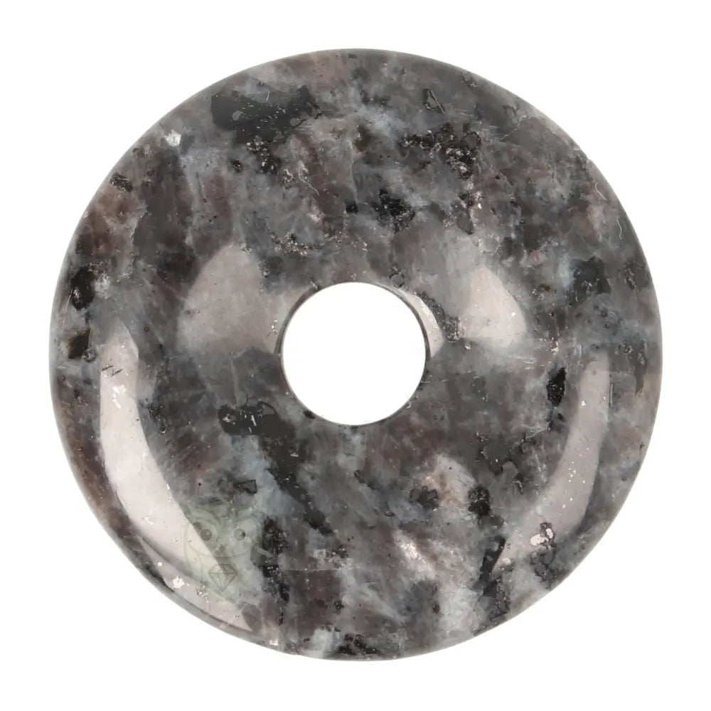 Larvikiet (Noorse Maansteen) donut hanger nr. 23 - Ø 4 cm | Edelsteen sieraad