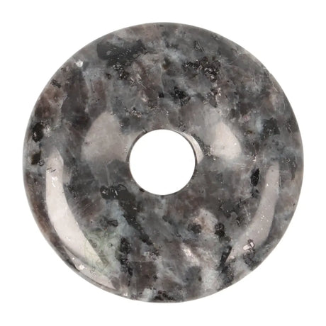 Larvikiet (Noorse Maansteen) donut hanger nr. 23 - Ø 4 cm | Edelsteen sieraad