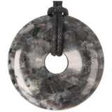 Larvikiet (Noorse Maansteen) donut hanger nr. 23 - Ø 4 cm | Edelsteen sieraad