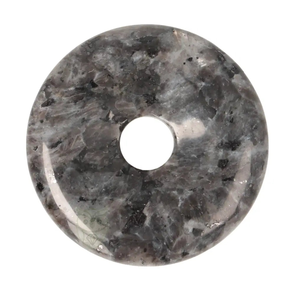 Larvikiet (Noorse Maansteen) donut hanger nr. 18 - Ø 4 cm | Edelsteen sieraad