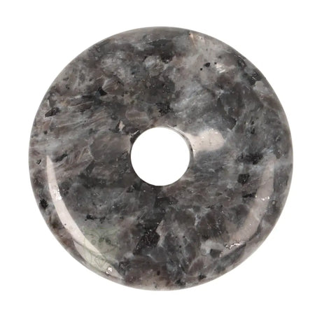 Larvikiet (Noorse Maansteen) donut hanger nr. 18 - Ø 4 cm | Edelsteen sieraad