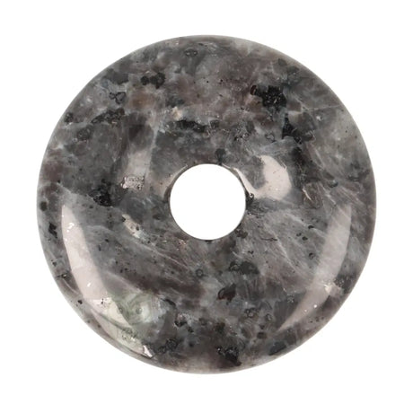 Larvikiet (Noorse Maansteen) donut hanger nr. 18 - Ø 4 cm | Edelsteen sieraad