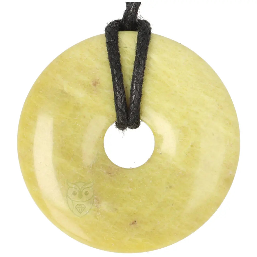 Lizardiet (Noorse Jade) donut hanger nr. 14 - Ø 4 cm | Edelsteen sieraad