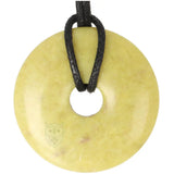 Lizardiet (Noorse Jade) donut hanger nr. 9 - Ø 4 cm met waxkoord
