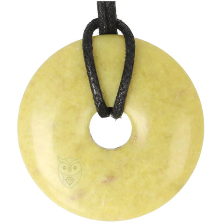 Lizardiet (Noorse Jade) donut hanger nr. 9 - Ø 4 cm met waxkoord