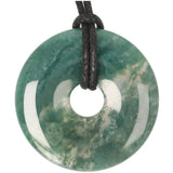 Mosagaat donut hanger (Pi-stone) nr. 18- Ø 4 cm | Edelsteen sieraad