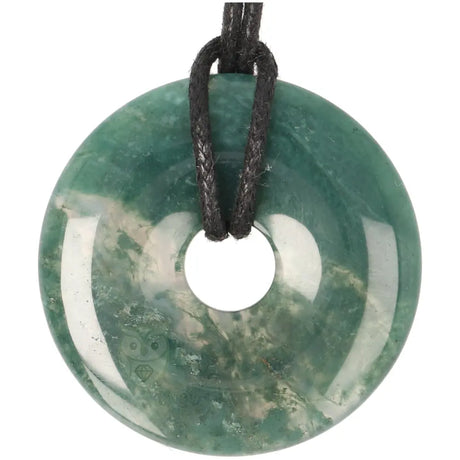 Mosagaat donut hanger (Pi-stone) nr. 18- Ø 4 cm | Edelsteen sieraad