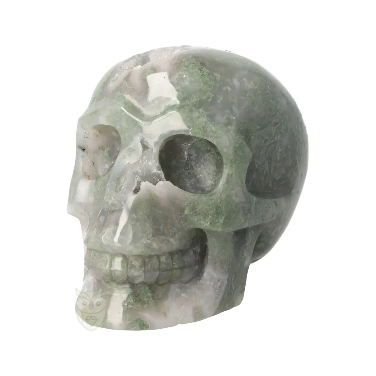 Mosagaat schedel nr. 265 - 909 gram | Edelsteen skull