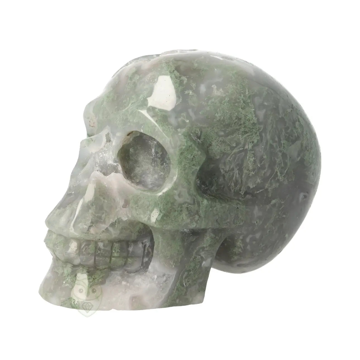 Mosagaat schedel nr. 265 - 909 gram | Edelsteen skull