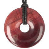 Rode tijgeroog donut hanger nr. 15 – Ø 4 cm | Edelsteen sieraad