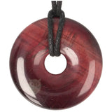 Rode tijgeroog donut hanger nr. 15 – Ø 4 cm | Edelsteen sieraad
