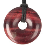 Rode tijgeroog donut hanger nr. 16 – Ø 4 cm | Edelsteen sieraad