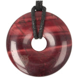 Rode tijgeroog donut hanger nr. 16 – Ø 4 cm | Edelsteen sieraad