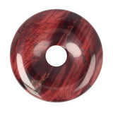Rode tijgeroog donut hanger nr. 17 – Ø 4 cm | Edelsteen sieraad