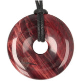 Rode tijgeroog donut hanger nr. 17 – Ø 4 cm | Edelsteen sieraad