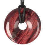 Rode tijgeroog donut hanger nr. 17 – Ø 4 cm | Edelsteen sieraad