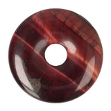 Rode tijgeroog donut hanger nr. 20 – Ø 4 cm | Edelsteen sieraad