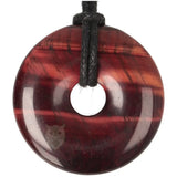 Rode tijgeroog donut hanger nr. 20 – Ø 4 cm | Edelsteen sieraad