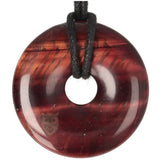 Rode tijgeroog donut hanger nr. 20 – Ø 4 cm | Edelsteen sieraad