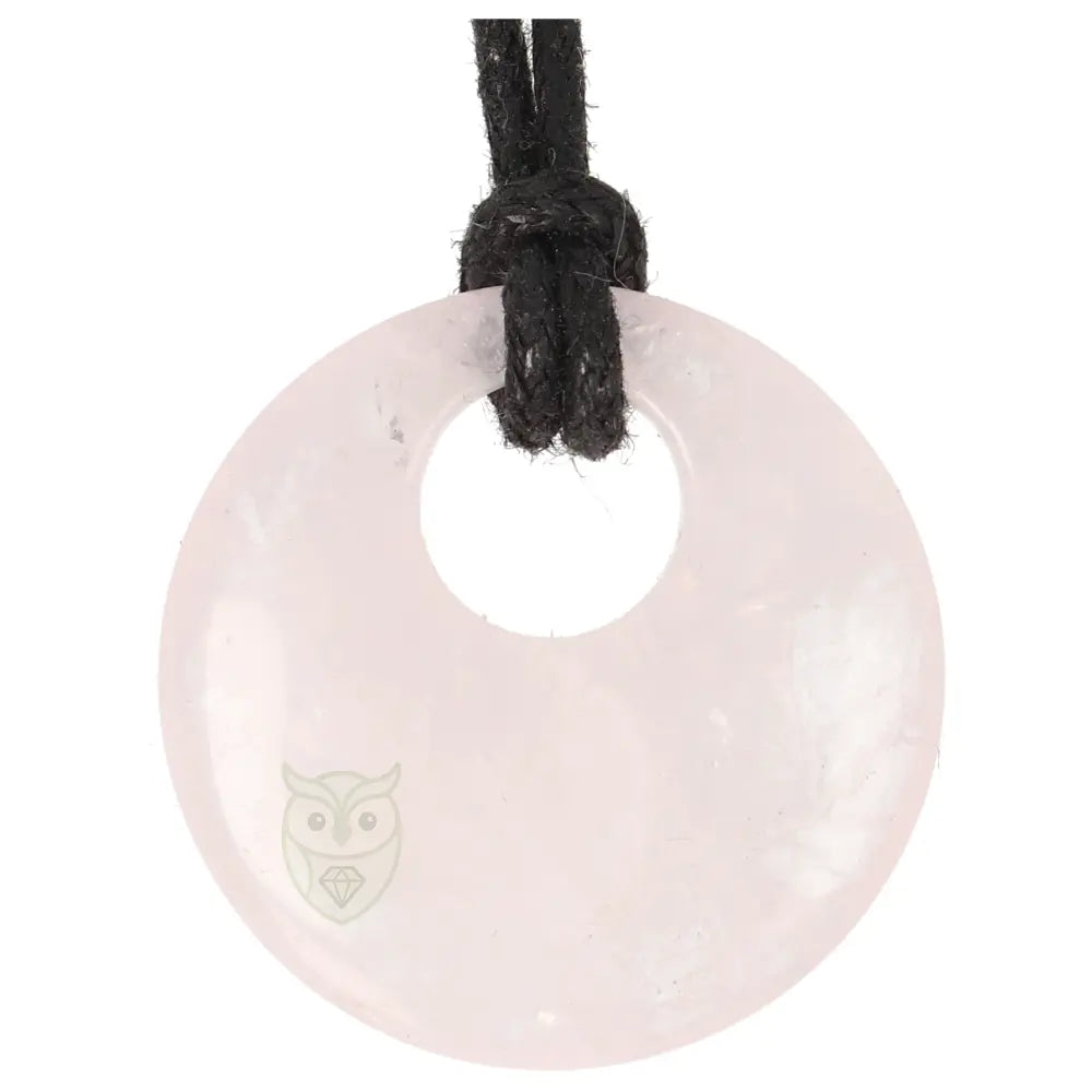 Rozenkwarts circle donut hanger nr. 22 - 8 gram | Edelsteen sieraad