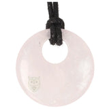 Rozenkwarts circle donut hanger nr. 22 - 8 gram | Edelsteen sieraad