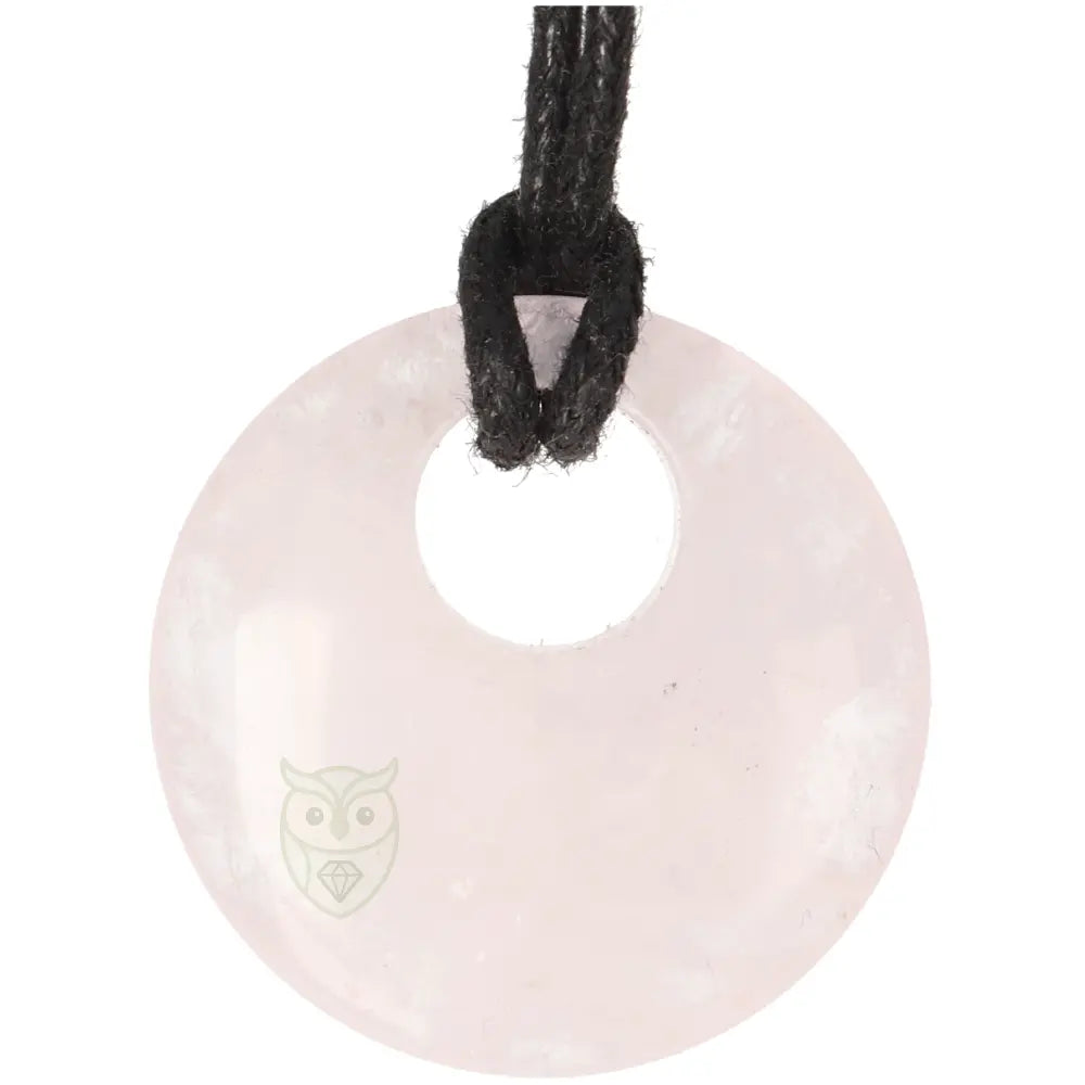 Rozenkwarts circle donut hanger nr. 22 - 8 gram | Edelsteen sieraad